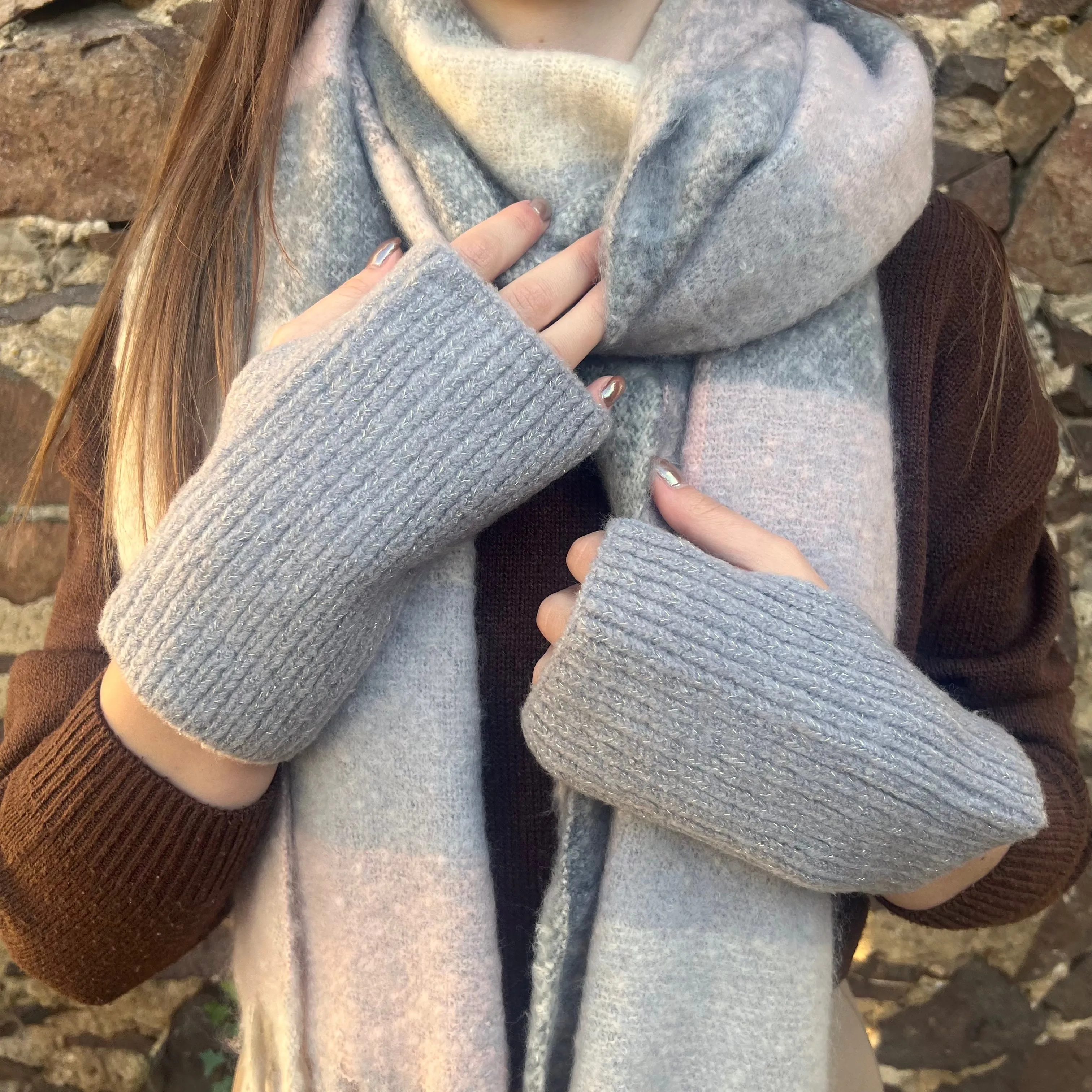 Layered Grey Gloves