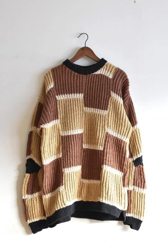 「leh」mauvais sang knit sweater -brown mix-