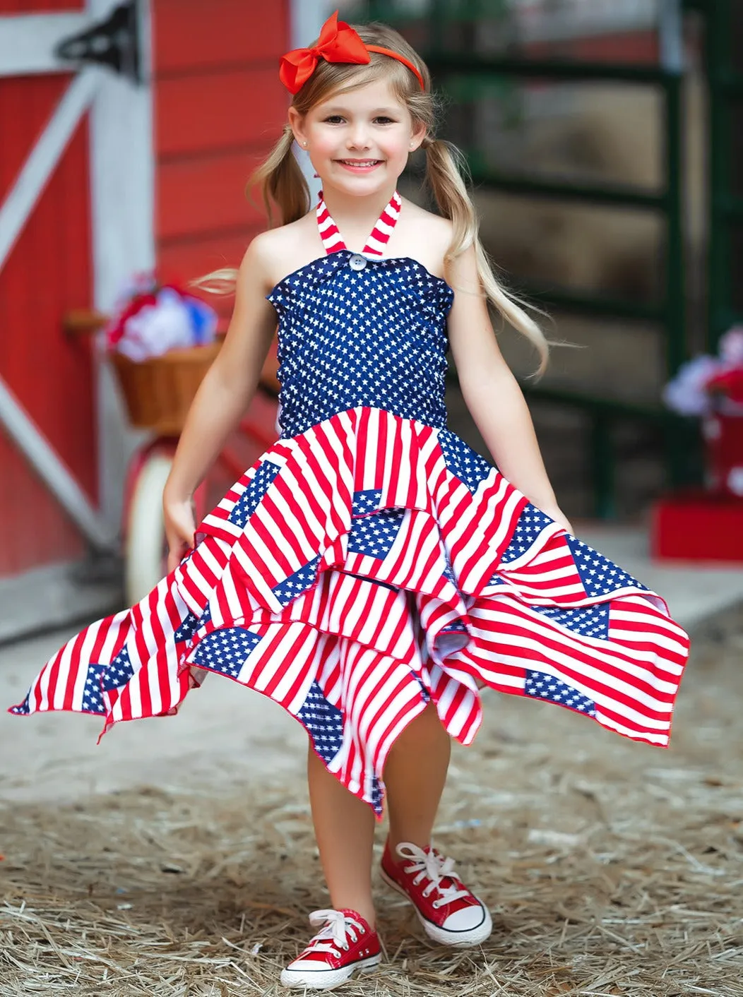 Lil' Miss America Flag Handkerchief Dress