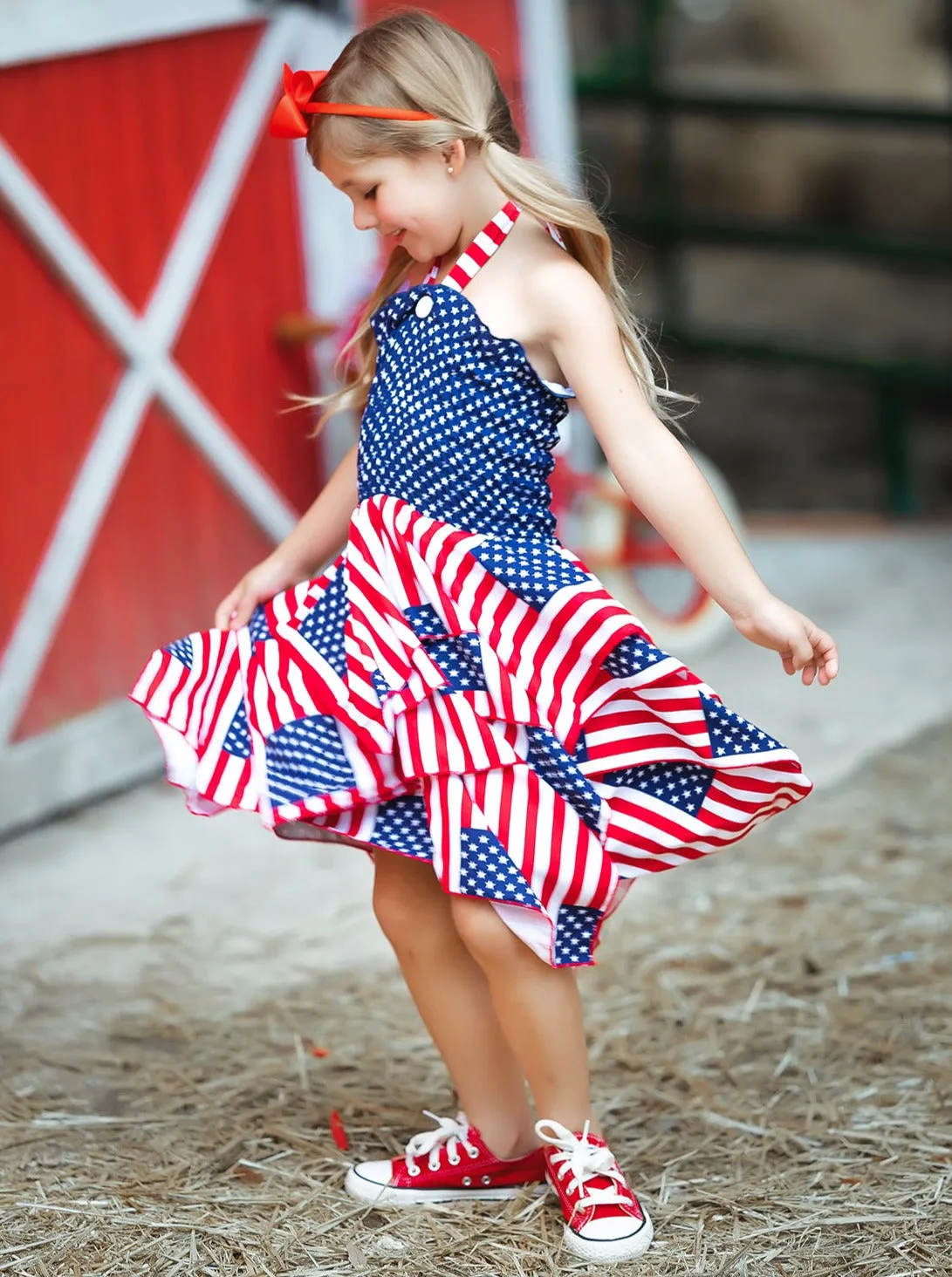 Lil' Miss America Flag Handkerchief Dress