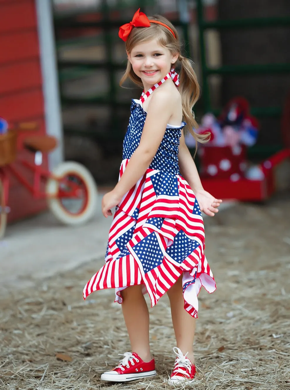 Lil' Miss America Flag Handkerchief Dress