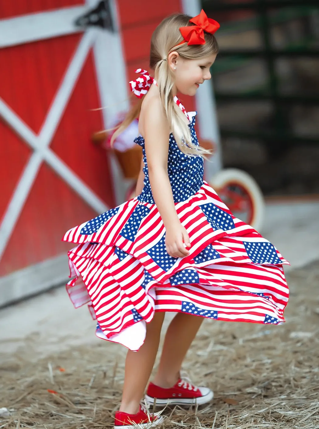 Lil' Miss America Flag Handkerchief Dress