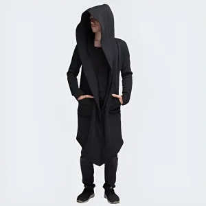 Long Black Hooded Cloak