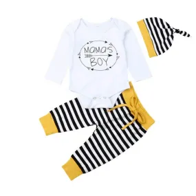 Mama's Boy Striped Baby Set