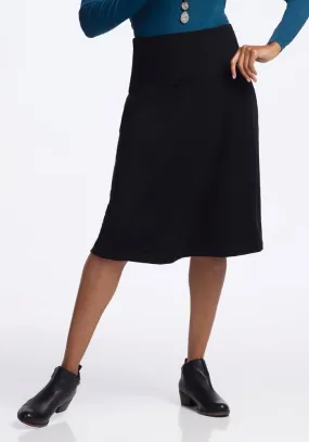 Marilyn Flowy Midi Skirt - Black