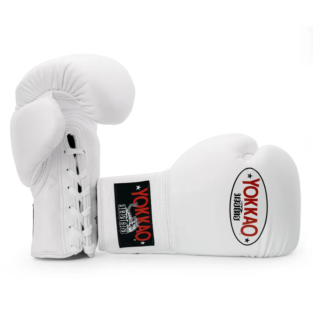 Matrix White Lace Up Boxing Gloves