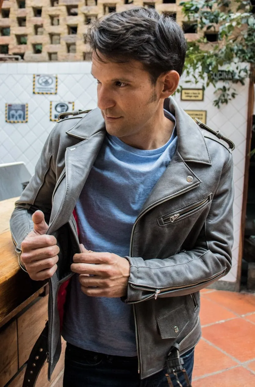 MELBOURNE BK Leather Jacket - Special Edition - Stone Gray -