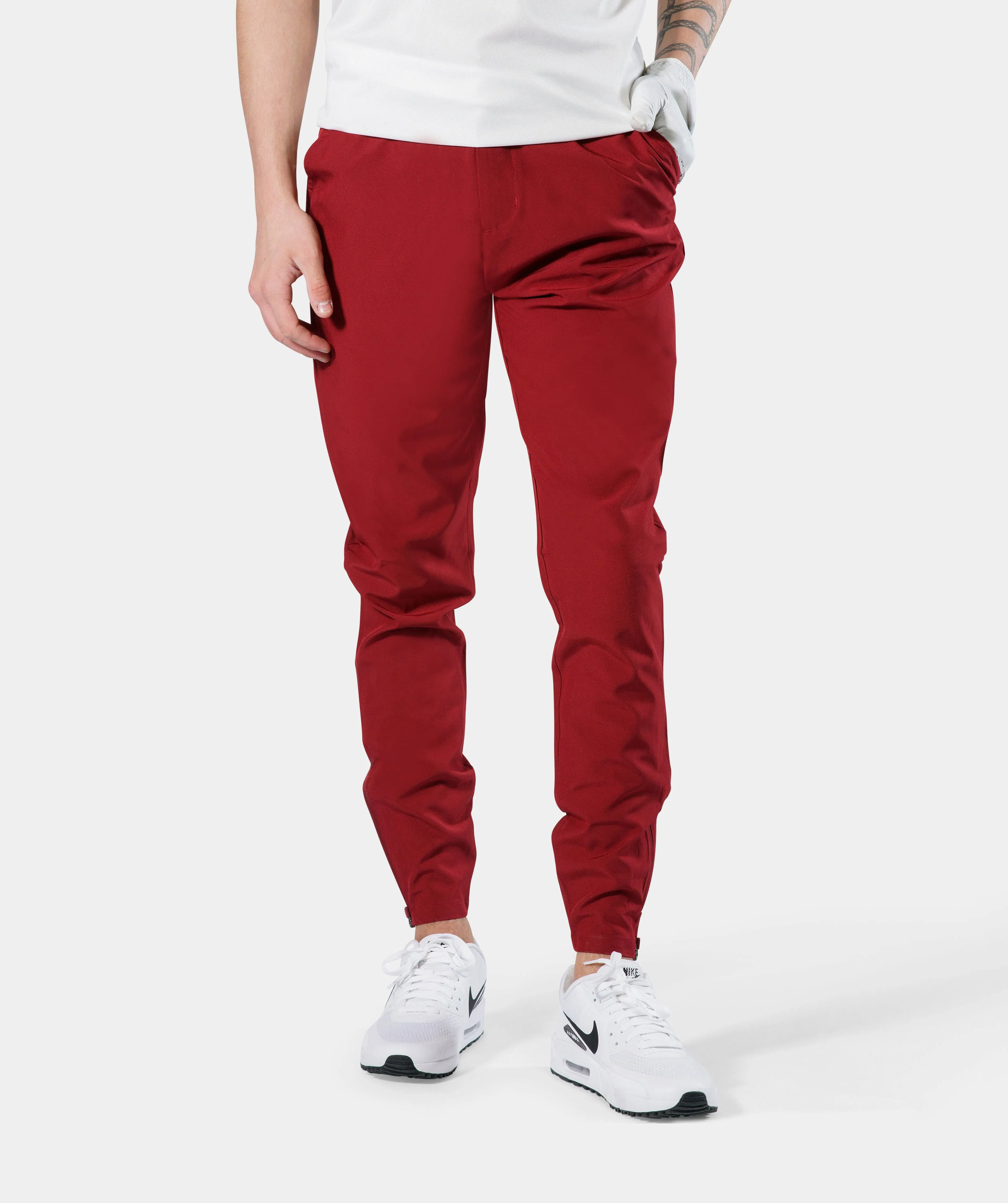 MEN'S GOLF JOGGERS - BURGUNDY