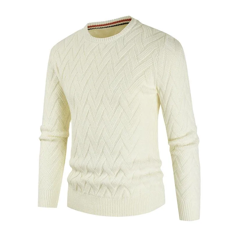 Men's Sweater Solid Color Round Neck Slim Fashion Versatile T-Shirt