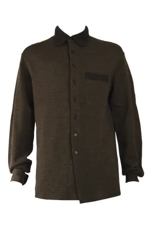 Mens Vintage Wool Blend Long Sleeve Overshirt, 1990s