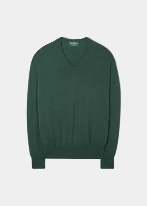 Millbreck Merino Wool Jumper in Hunter - Regular Fit