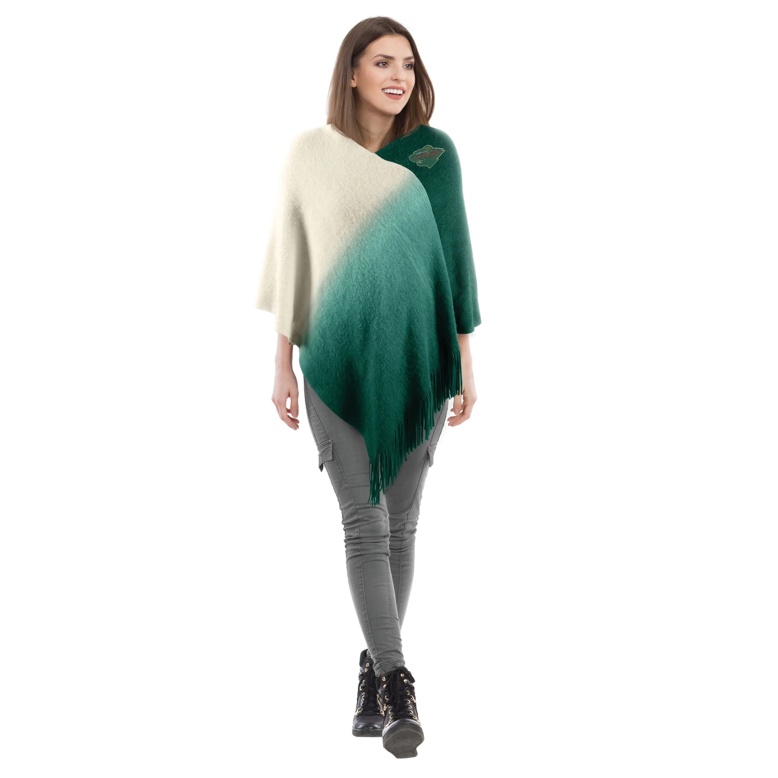 Minnesota Wild Dip Dye Poncho