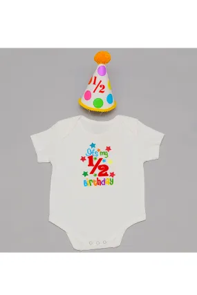 Multi half birthday bodysuit