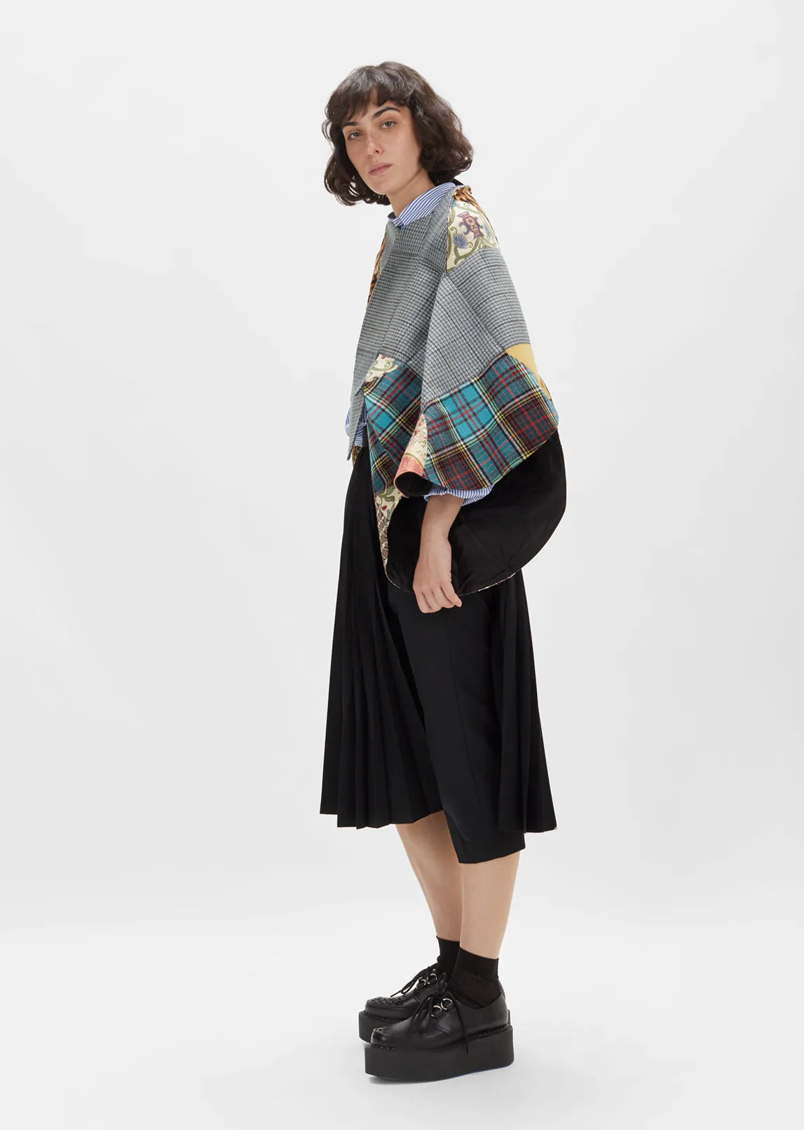 Multicolor Patchwork Asymmetrical Jacket