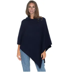 Navy Blue Julian Wool Blend poncho