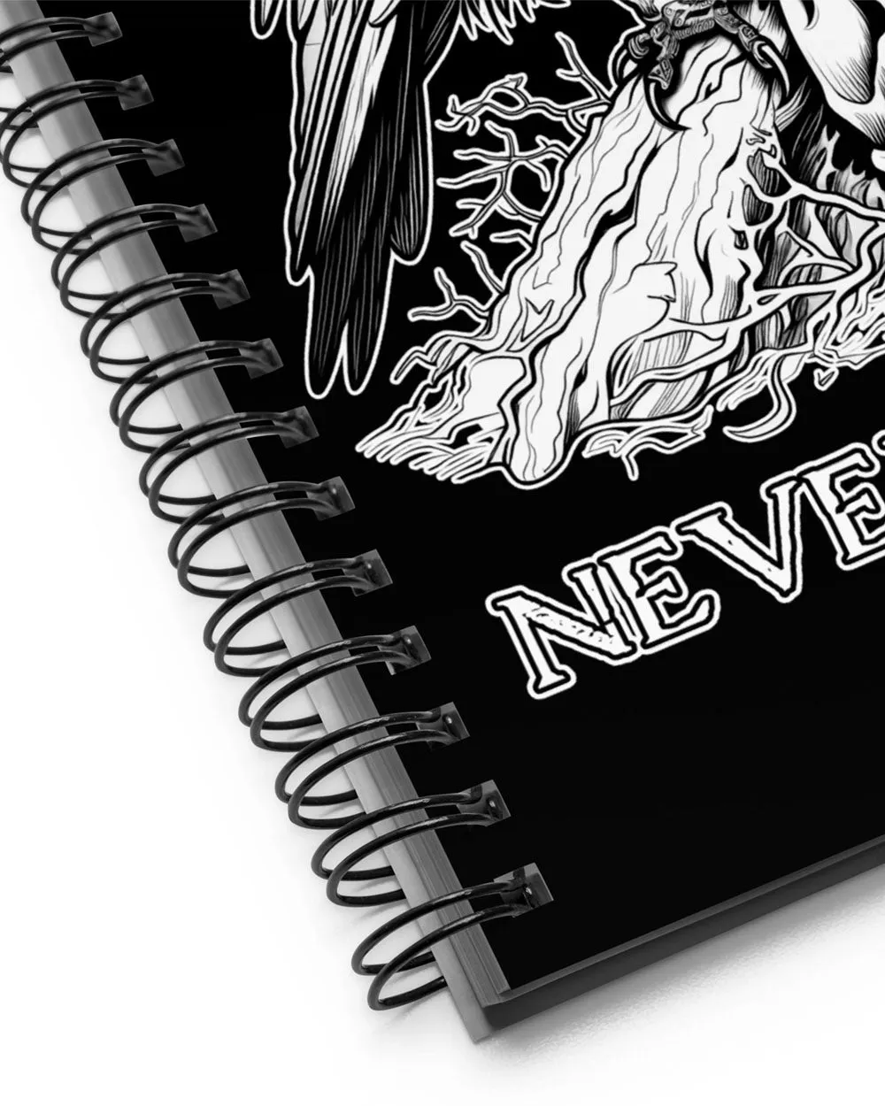 Nevermore Spiral Notebook Journal - Gothic Home Office & Stationery Journal for Women Spooky Goth Halloween Gifts