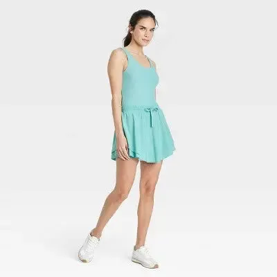 New - JoyLab Women's Athletic Active Romper Mini Skirt with Shorts Skorts