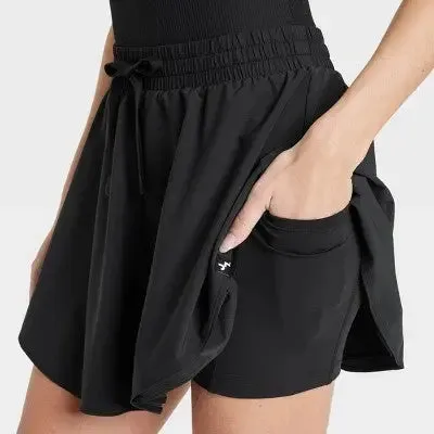 New - JoyLab Women's Athletic Active Romper Mini Skirt with Shorts Skorts