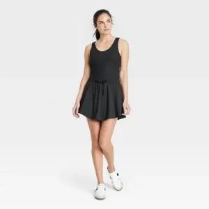 New - JoyLab Women's Athletic Active Romper Mini Skirt with Shorts Skorts