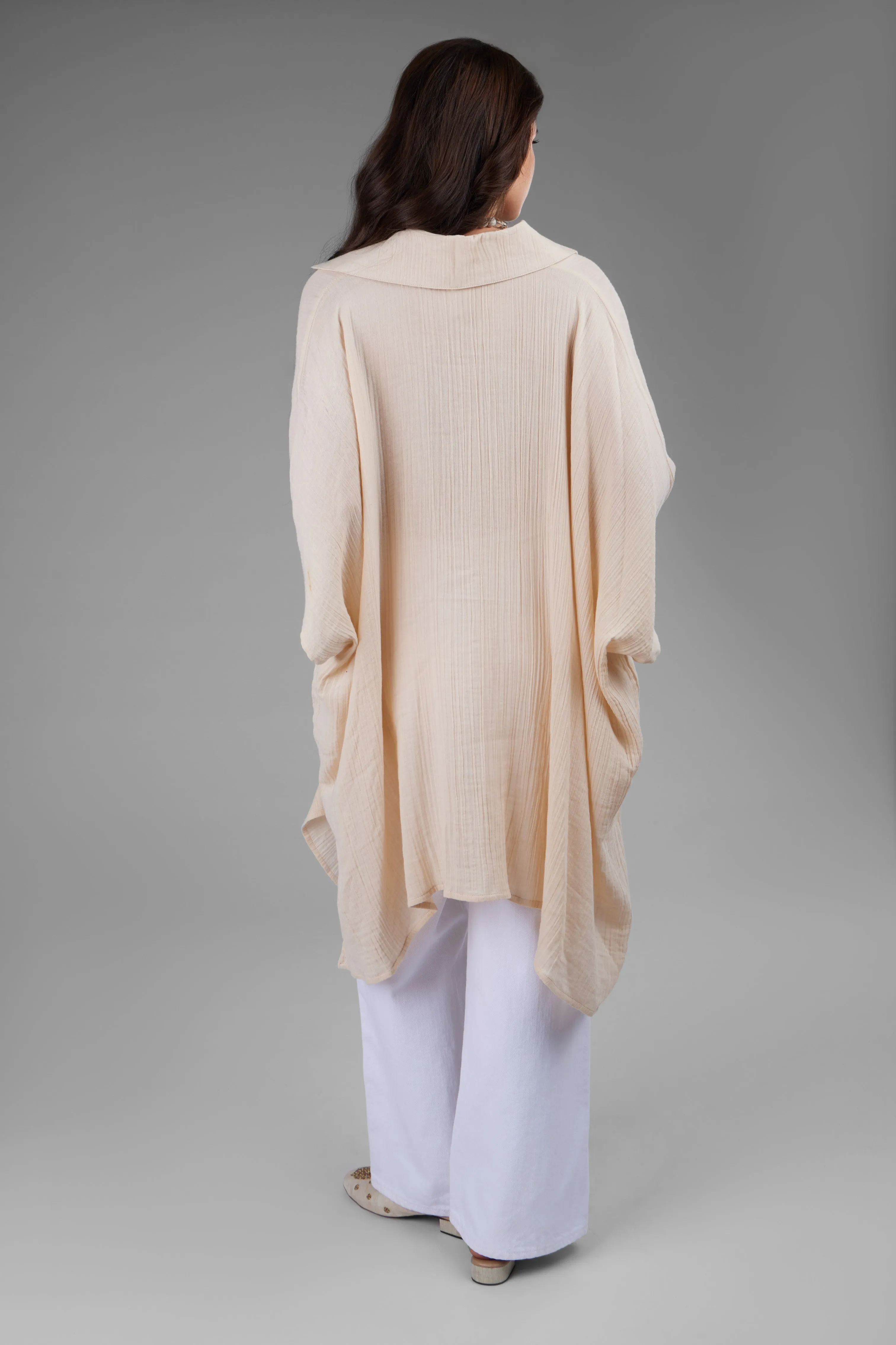 Oversized Textured Cotton Shirt