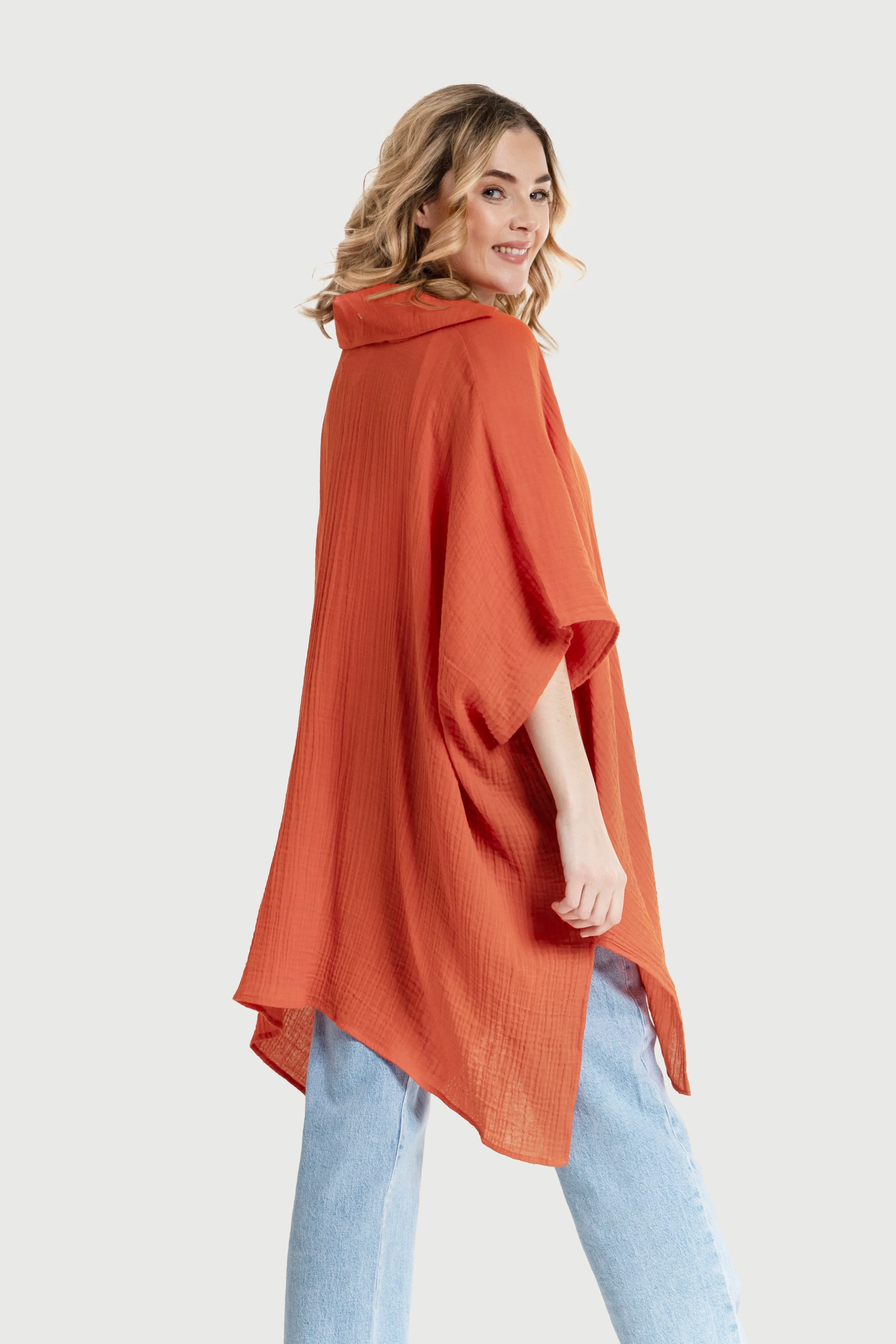 Oversized Textured Cotton Shirt