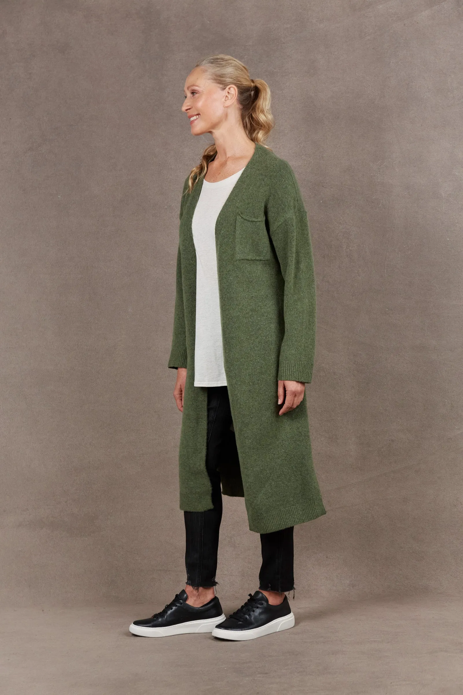 Paarl Longline Cardigan - Moss