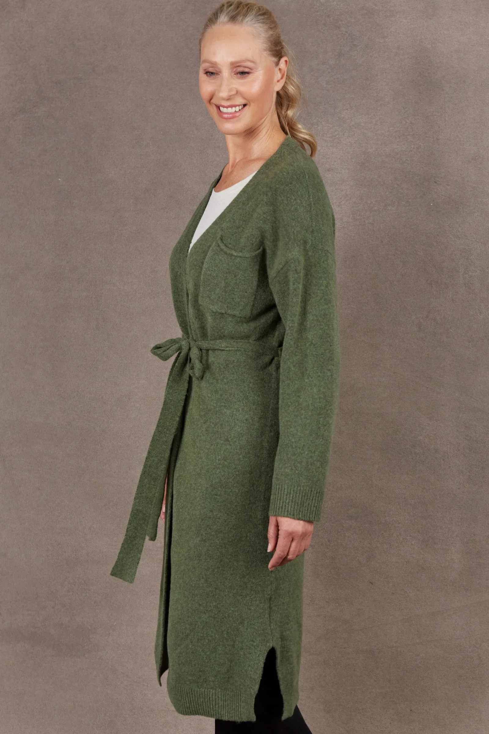 Paarl Longline Cardigan - Moss