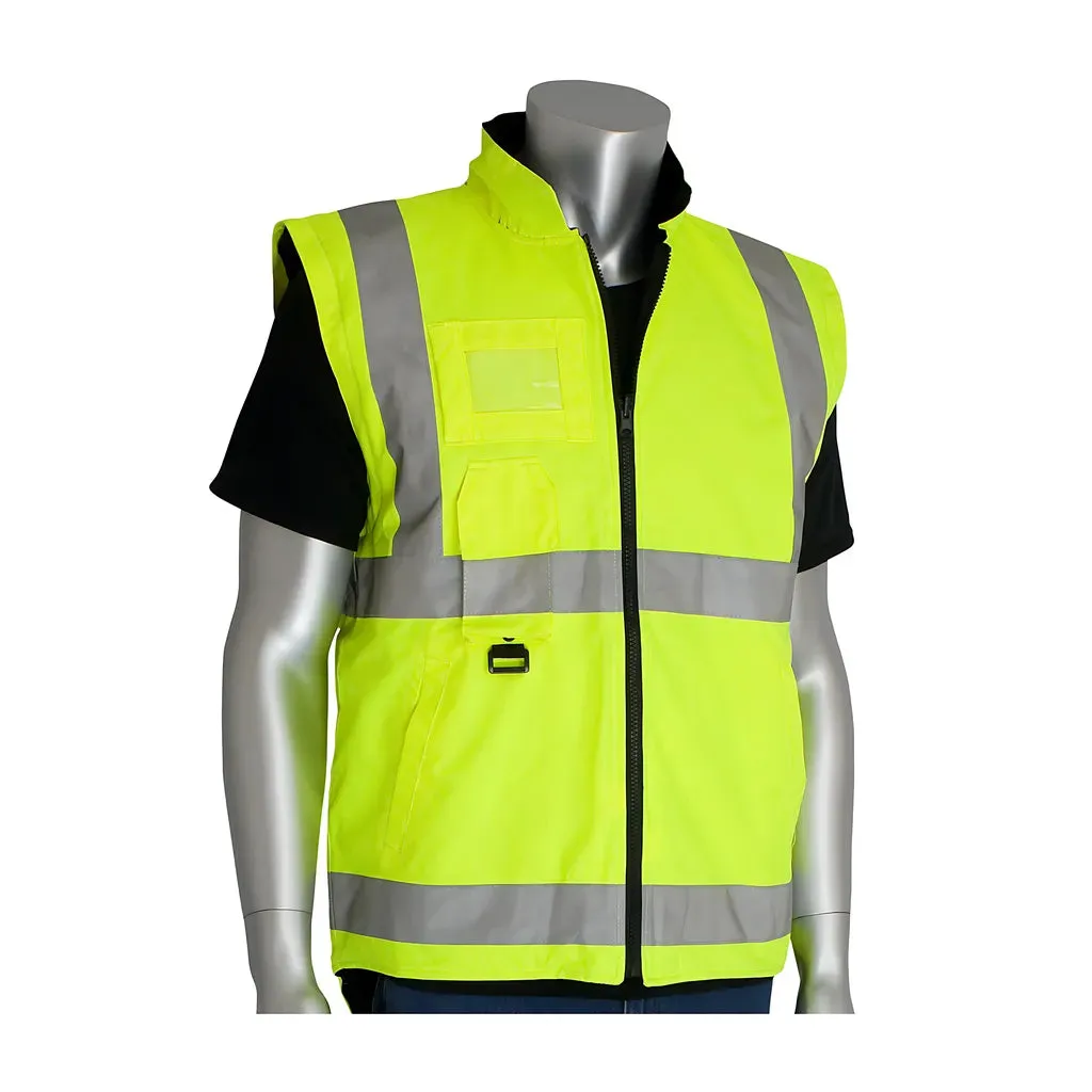 PIP 343-1756-YEL/XL ANSI Type R Class 3 7-in-1 All Conditions Coat with Inner Jacket and Vest Combination