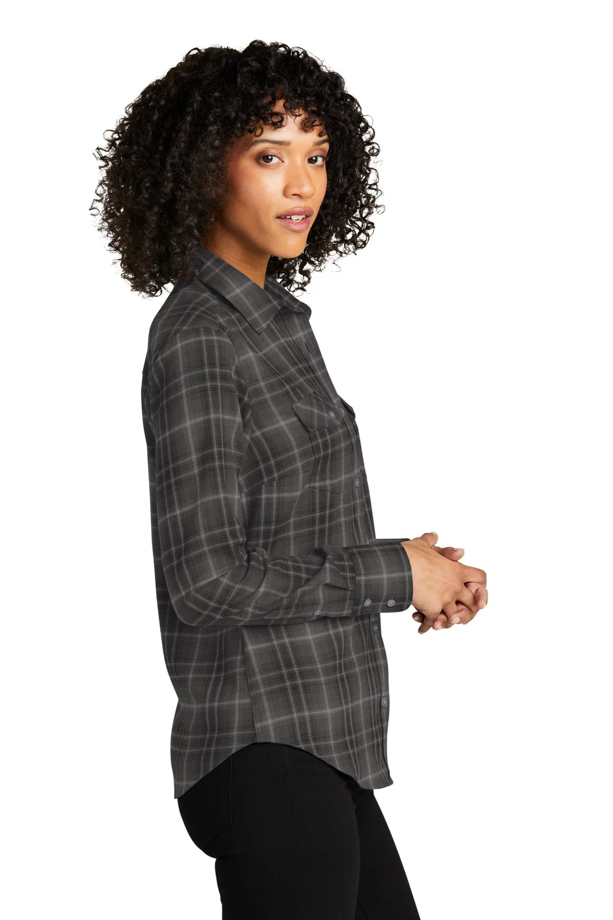 Port Authority® Ladies Long Sleeve Ombre Plaid Shirt LW672