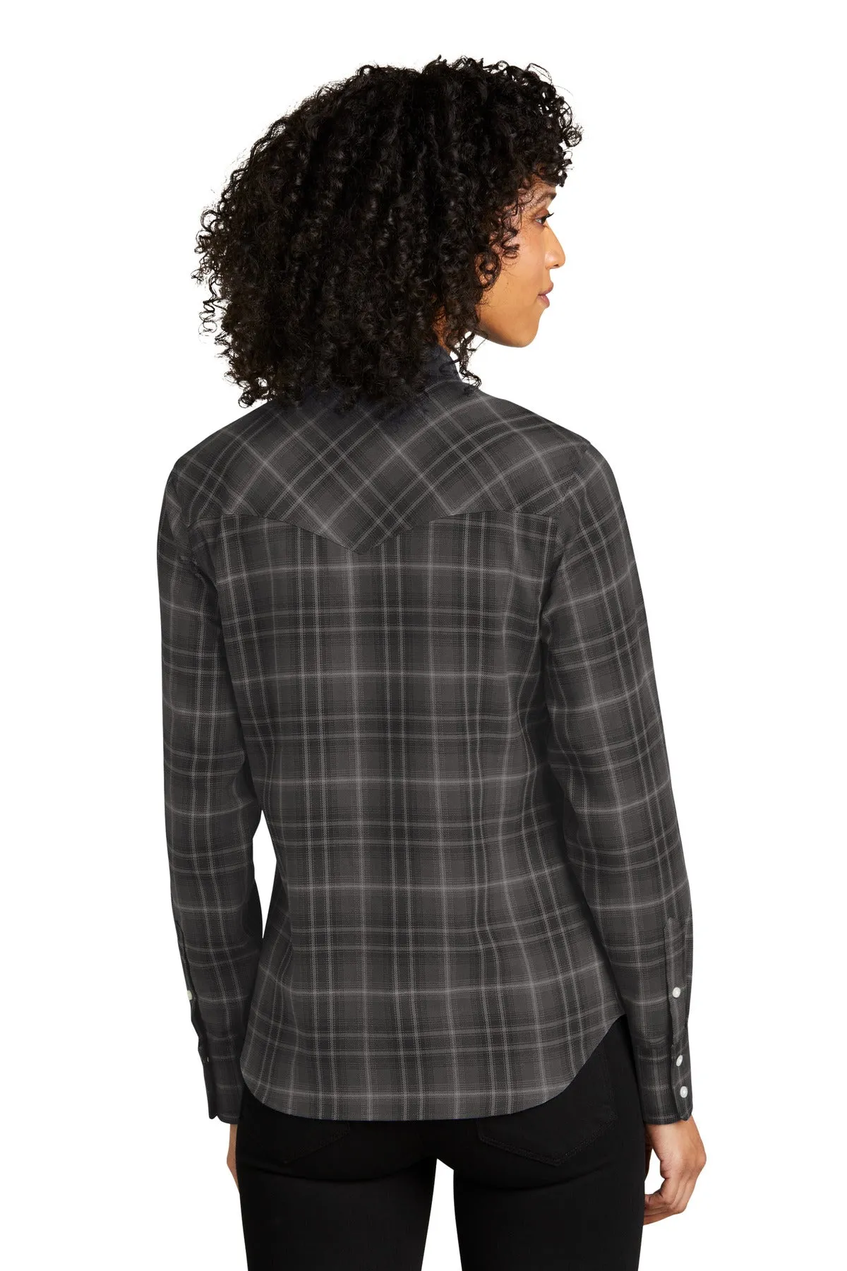 Port Authority® Ladies Long Sleeve Ombre Plaid Shirt LW672