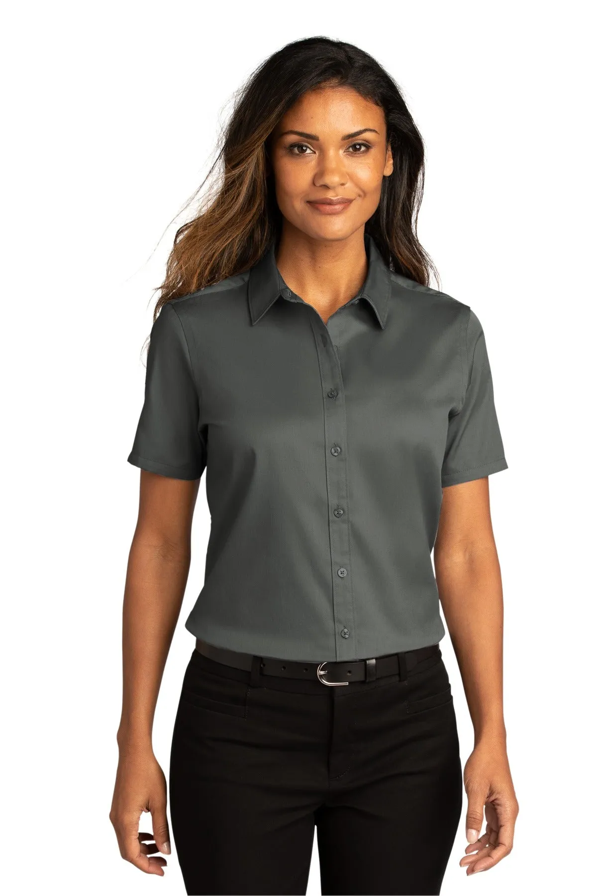 Port Authority® Ladies Short Sleeve SuperPro React™Twill Shirt. LW809