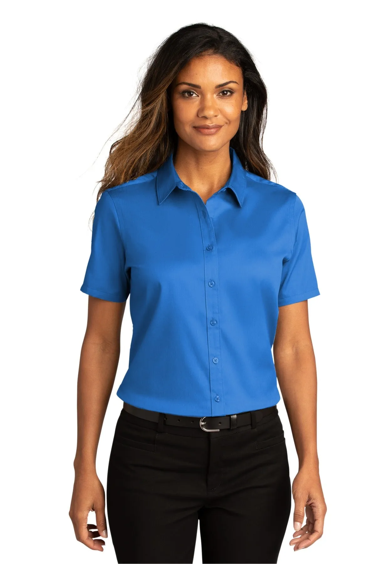 Port Authority® Ladies Short Sleeve SuperPro React™Twill Shirt. LW809