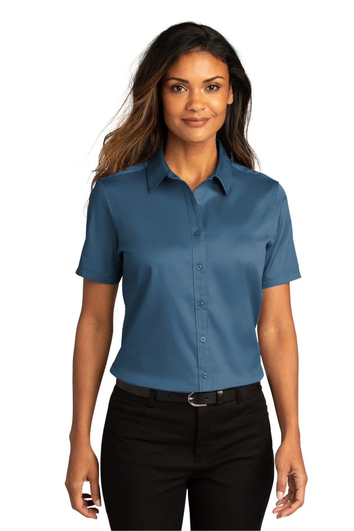 Port Authority® Ladies Short Sleeve SuperPro React™Twill Shirt. LW809