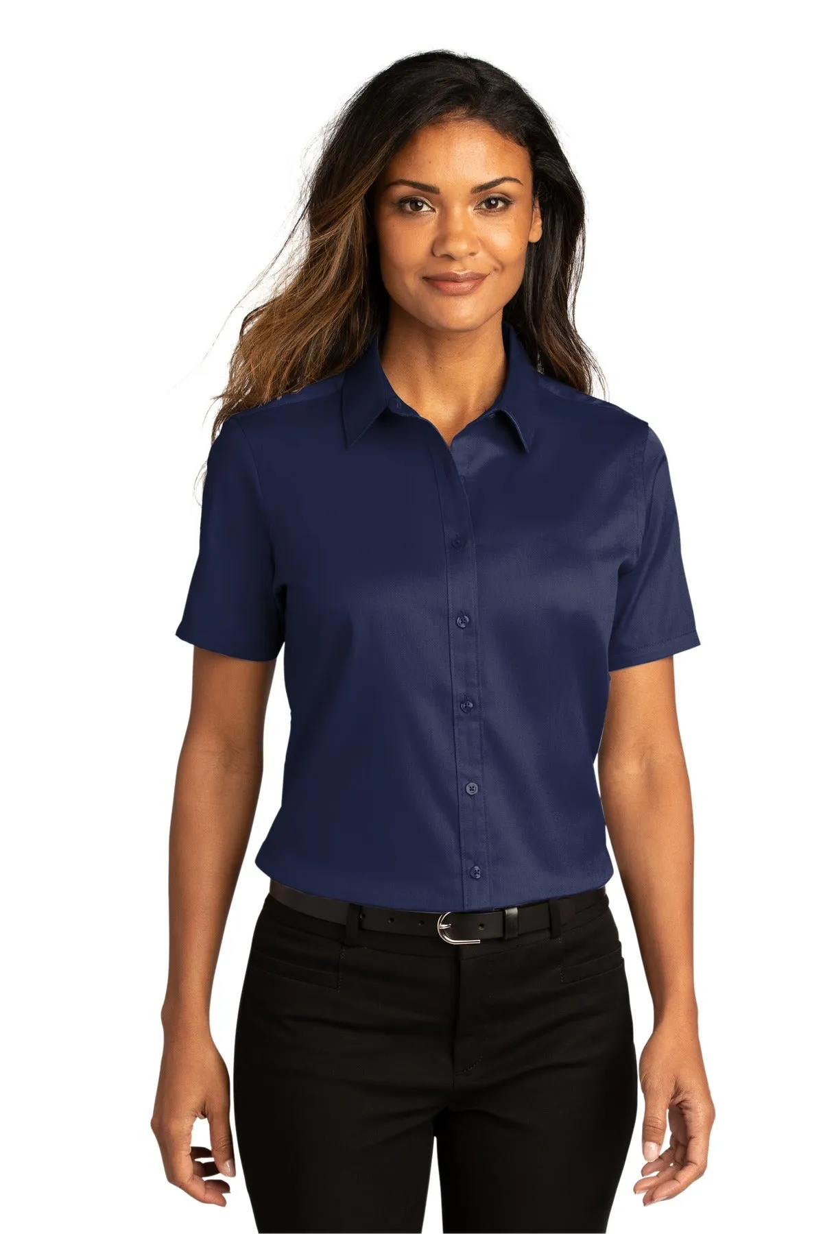 Port Authority® Ladies Short Sleeve SuperPro React™Twill Shirt. LW809