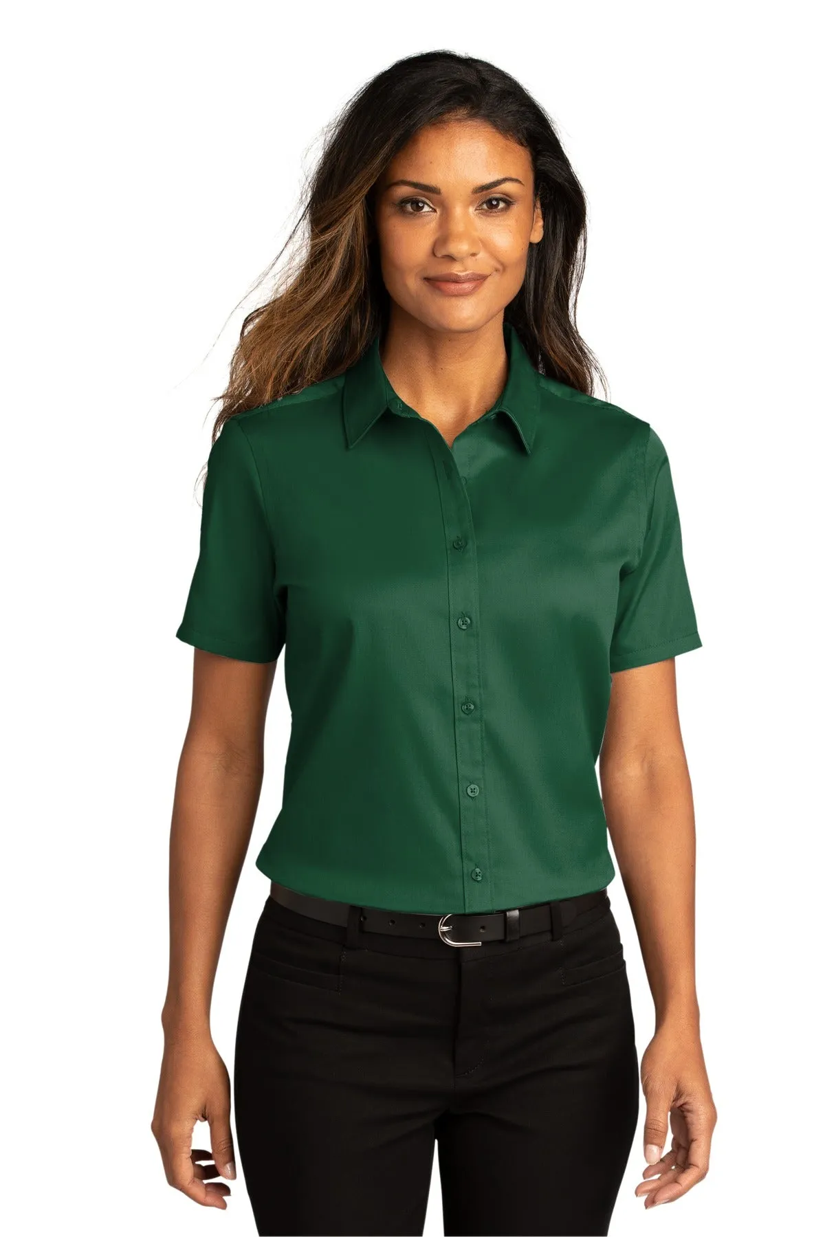 Port Authority® Ladies Short Sleeve SuperPro React™Twill Shirt. LW809