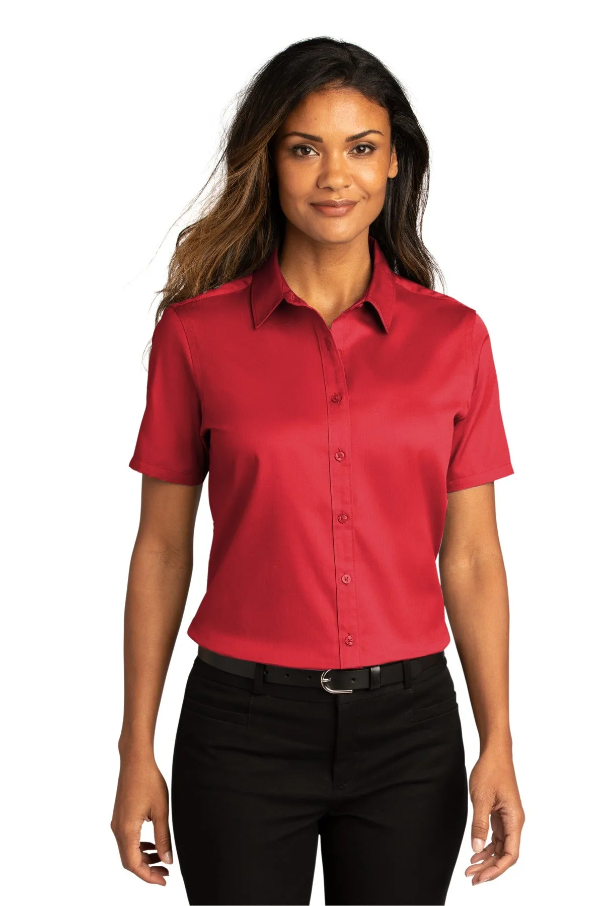 Port Authority® Ladies Short Sleeve SuperPro React™Twill Shirt. LW809