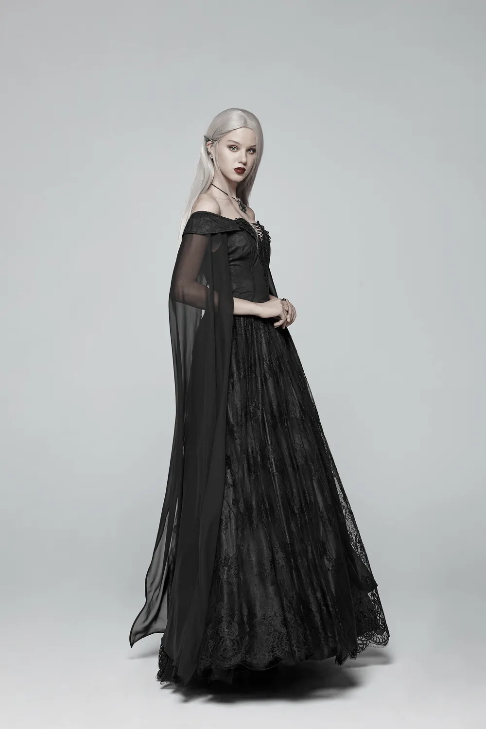 Punk Rave Celestia Gothic Victorian Lace Long Dress