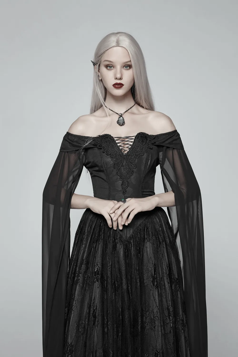 Punk Rave Celestia Gothic Victorian Lace Long Dress