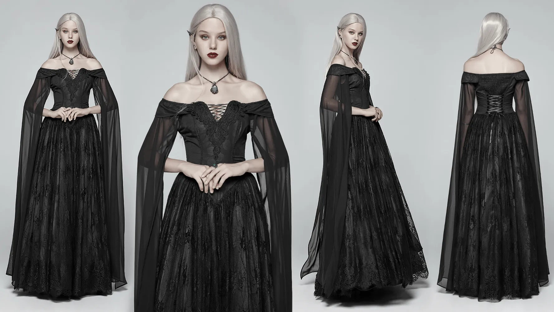 Punk Rave Celestia Gothic Victorian Lace Long Dress