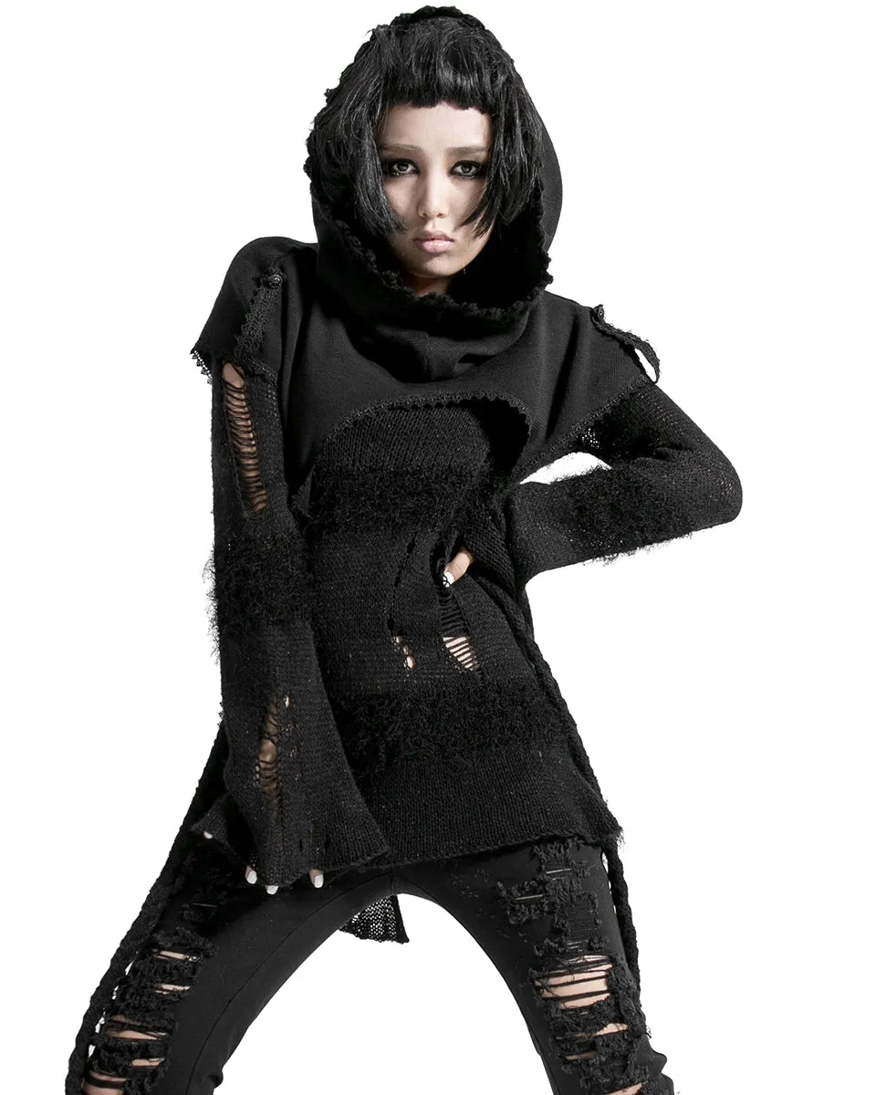 Punk Rave Diobella Womens Gothic Hooded Scarf Shawl