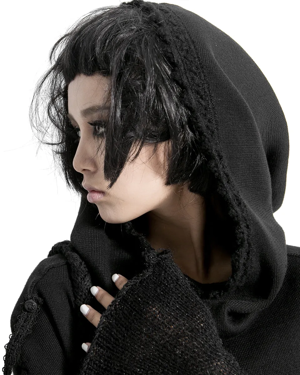 Punk Rave Diobella Womens Gothic Hooded Scarf Shawl