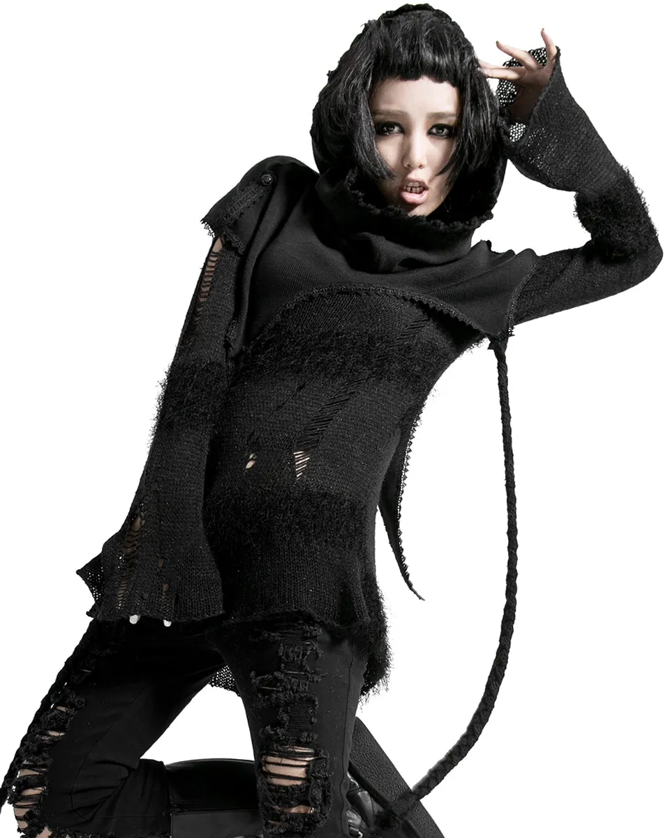 Punk Rave Diobella Womens Gothic Hooded Scarf Shawl