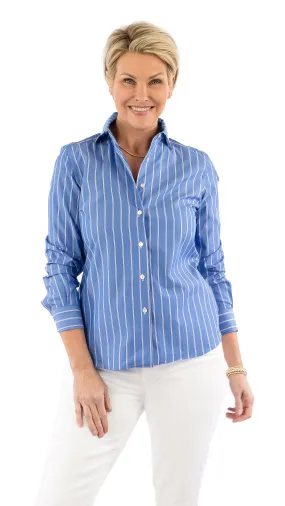 Rebecca Shirt - Cornflower Blue Stripe