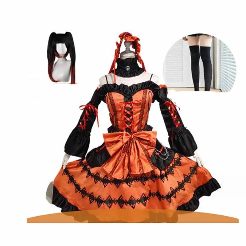 Red and Black Court Princess Dress Halloween Costume lolita Gothic Dress