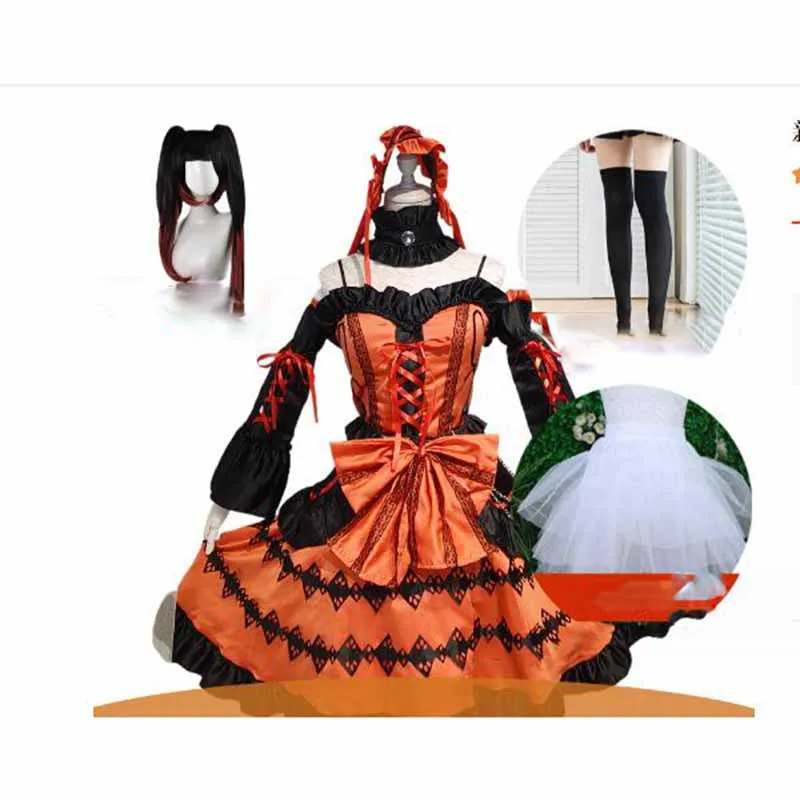 Red and Black Court Princess Dress Halloween Costume lolita Gothic Dress