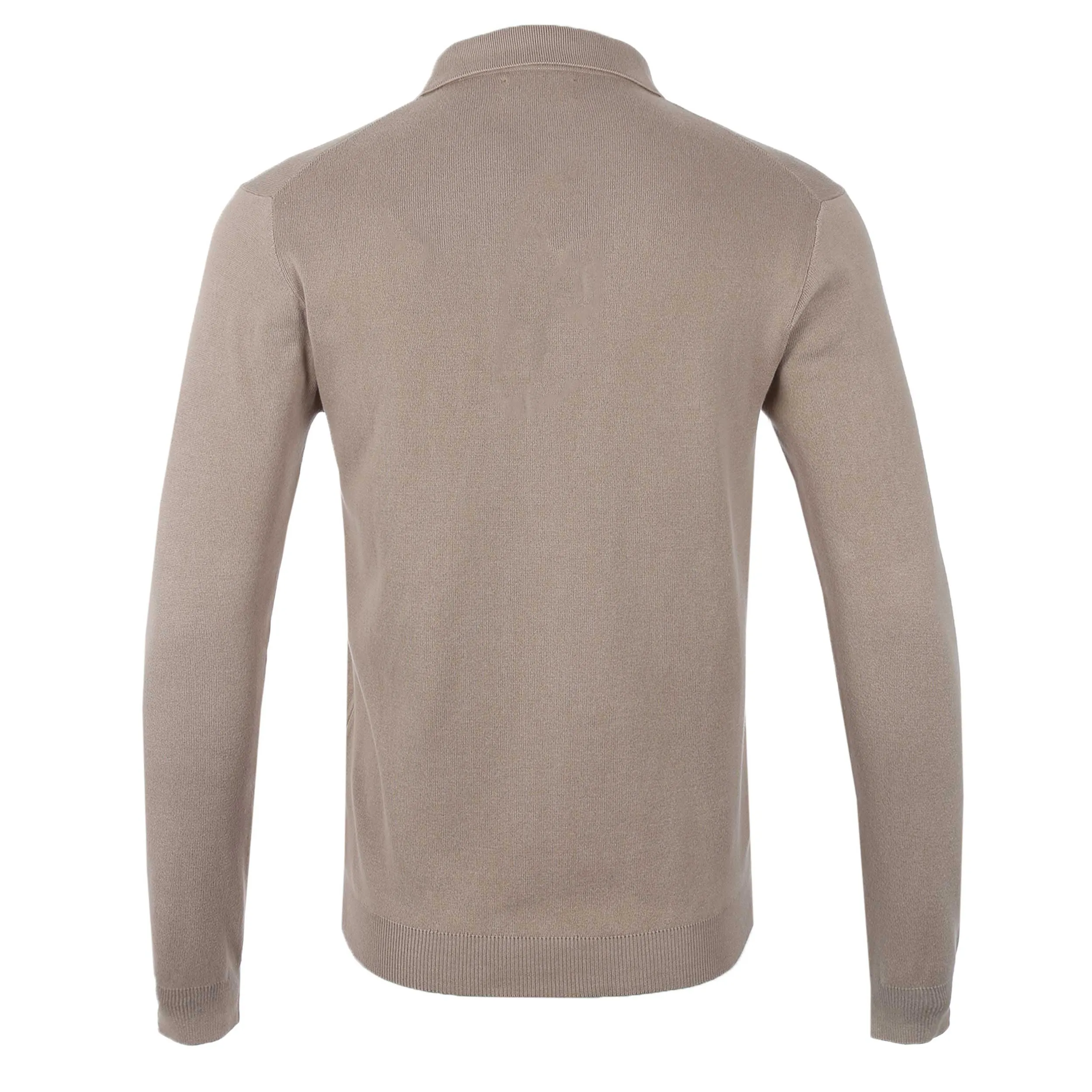 Remus Uomo Chunky 3 Button Knitted Polo Knitwear in Beige