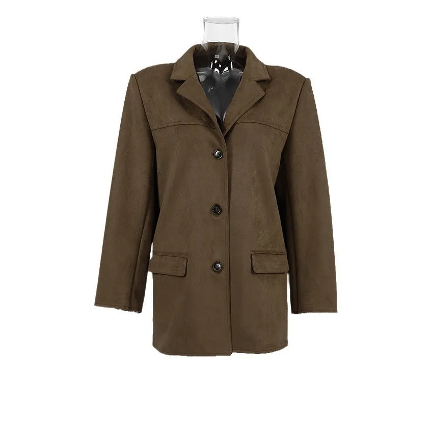 Retro Design Turn-down Collar Coat Fashion Women's Wear