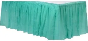 Robins-egg Blue Solid Color Plastic Table Skirt 14' x 29"