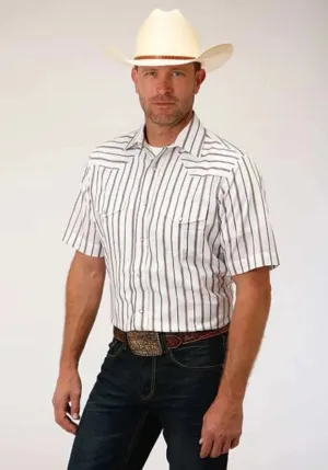 Roper Wide Stripe (Brown) - Men's Western Shirt