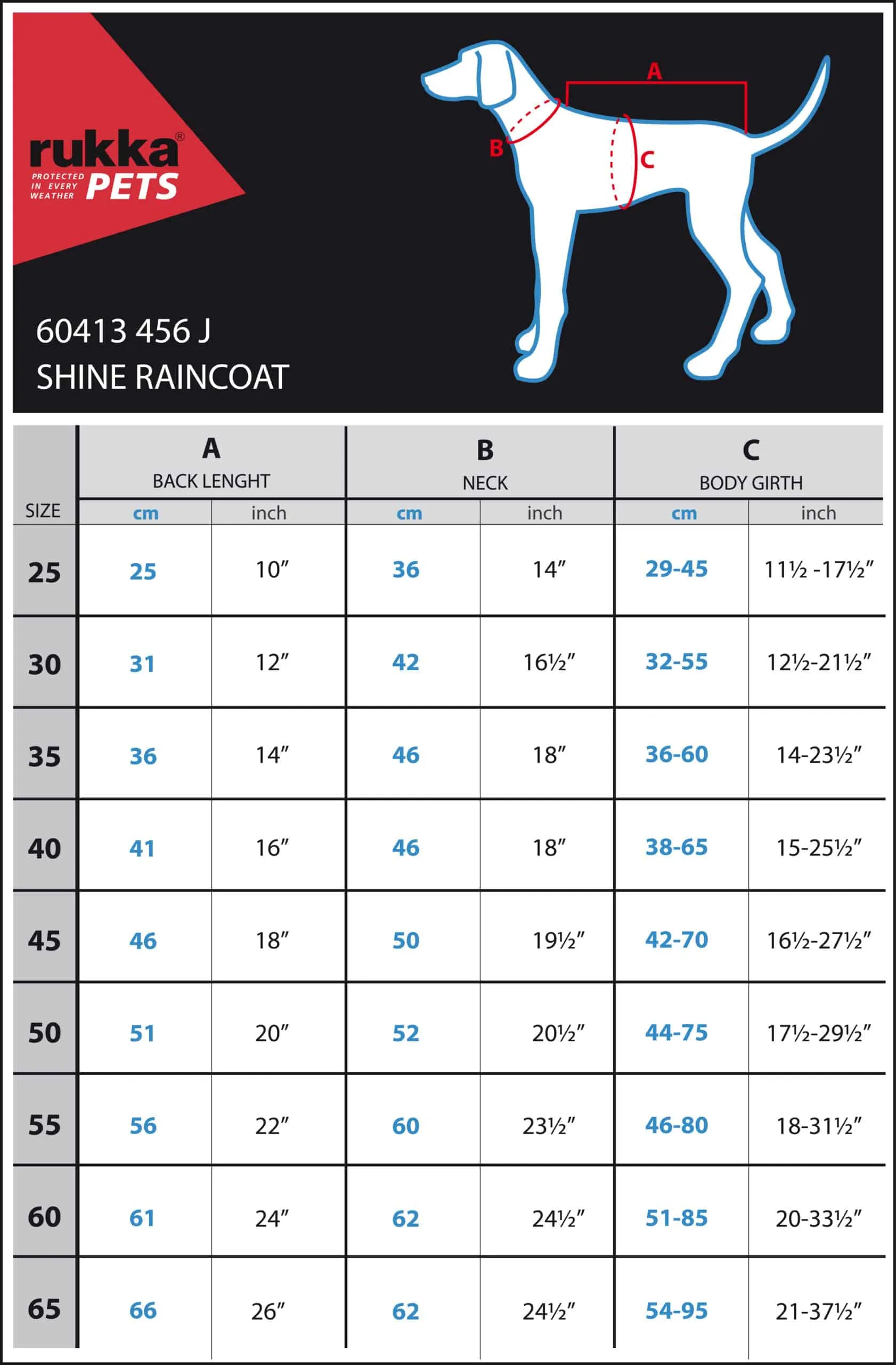 Rukka Shine Reflective Rain Coat for Dogs